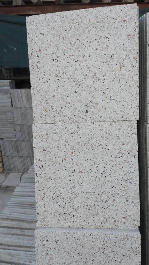 موزاییک  40×40ج وشقان، زمینه سفید سنگ سفید نارنجی، 09139751746